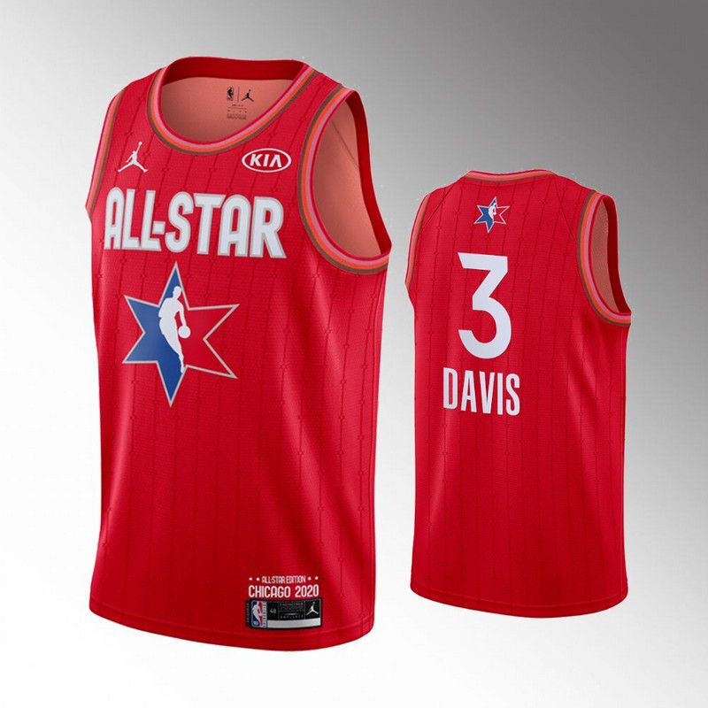 Men Los Angeles Lakers #3 Davis Red 2020 All Star NBA Jerseys